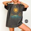 Plus Size Womens Boho Floral Golden Sun TShirt Pure Cotton Breathable Stylish Versatile Street Style Streetwear Oversized