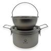 2000ml Titanium Rice Cooker Pot with Locking Lid 67 fl oz Grade 1 No Coating PFAS-Free Inner Pot with Measurement Marks Ultrali