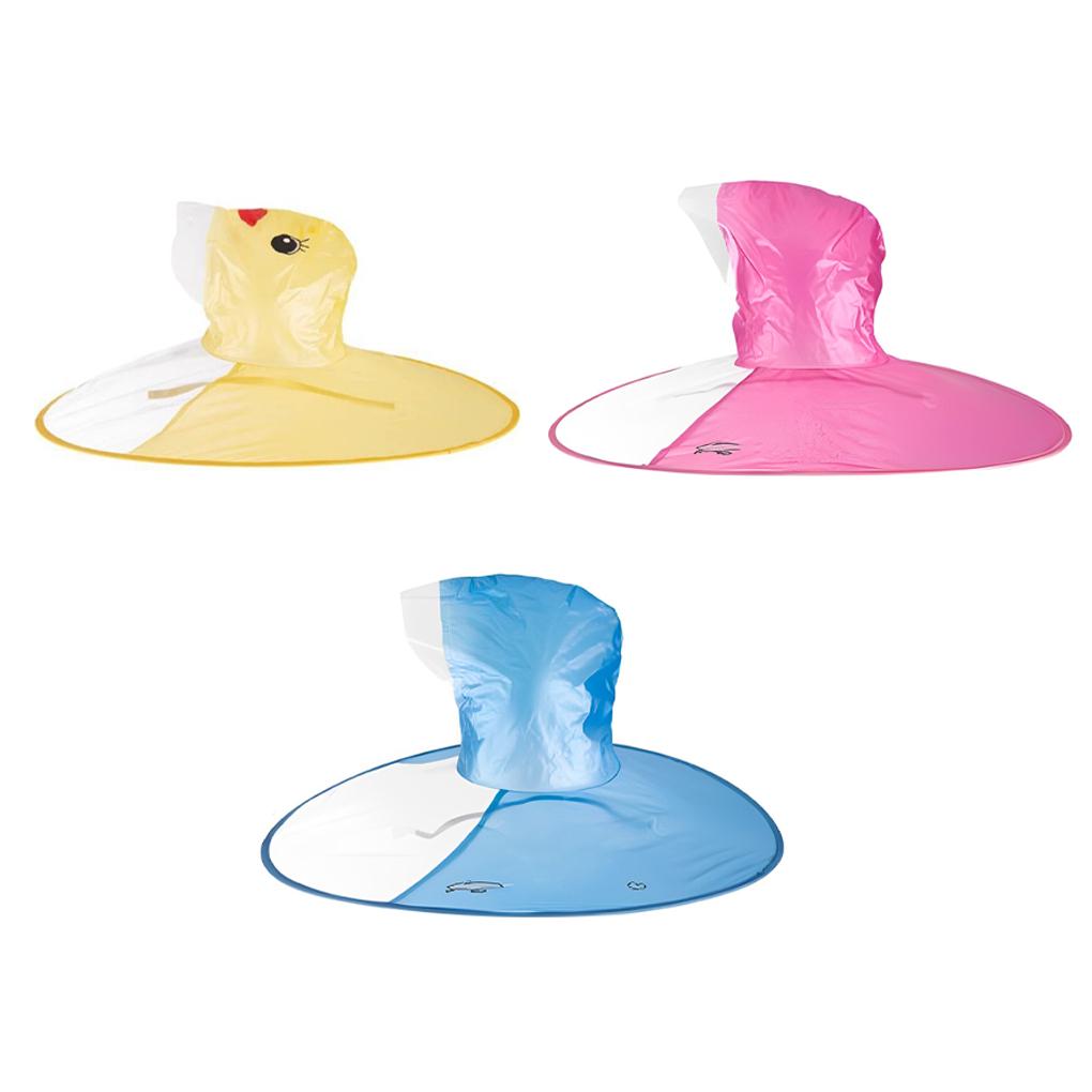 Cute Baby Foldable Cartoon Duck Rainwear Waterproof Kids Reflective Ring Rain Coat Cover Reusable Poncho Raincoats