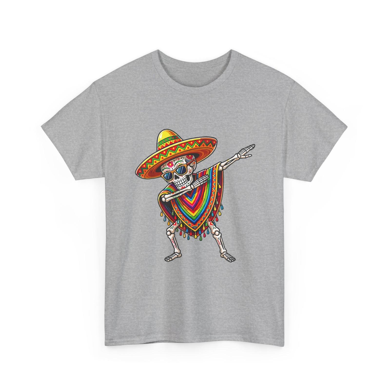 Dabbing Mexican Skeleton Poncho Cinco De Mayo Funny T-Shirt S