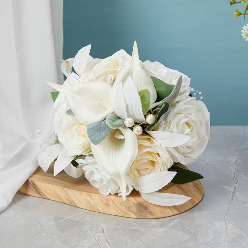 Bridal Bouquets for Wedding, Simulation Rose Bride Wedding Bouquet Wedding Decorations for Ceremony, Anniversary