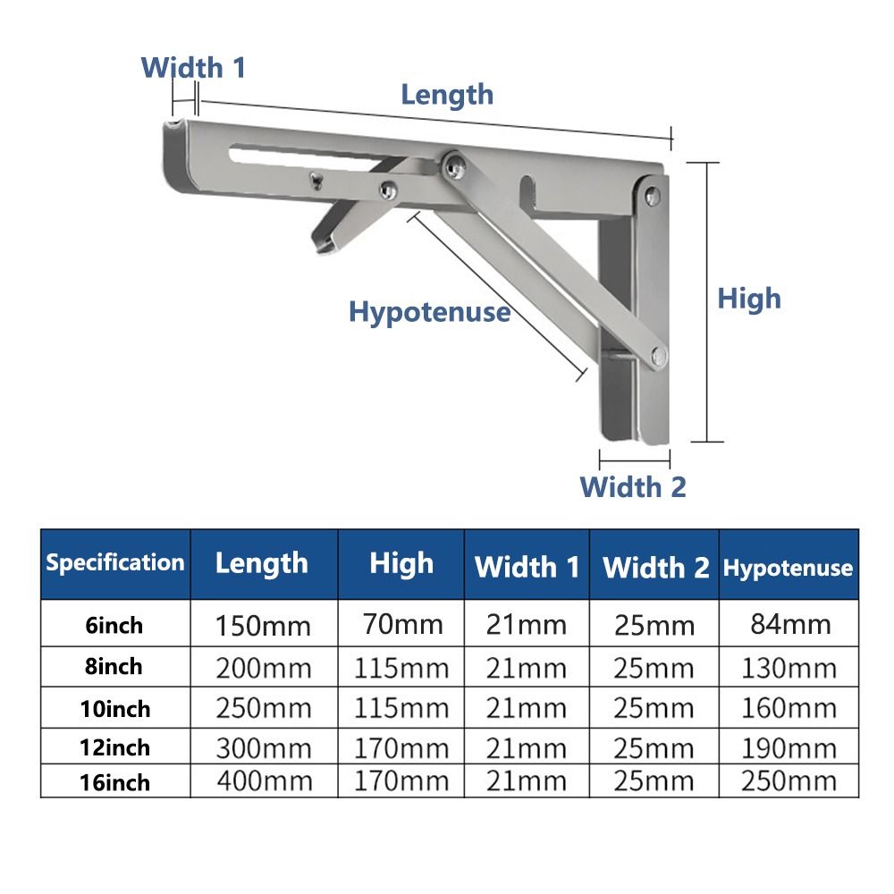 Collapsible Wall Mounted Support Furniture Accessories Support Bench Board Home Triangle Bracket