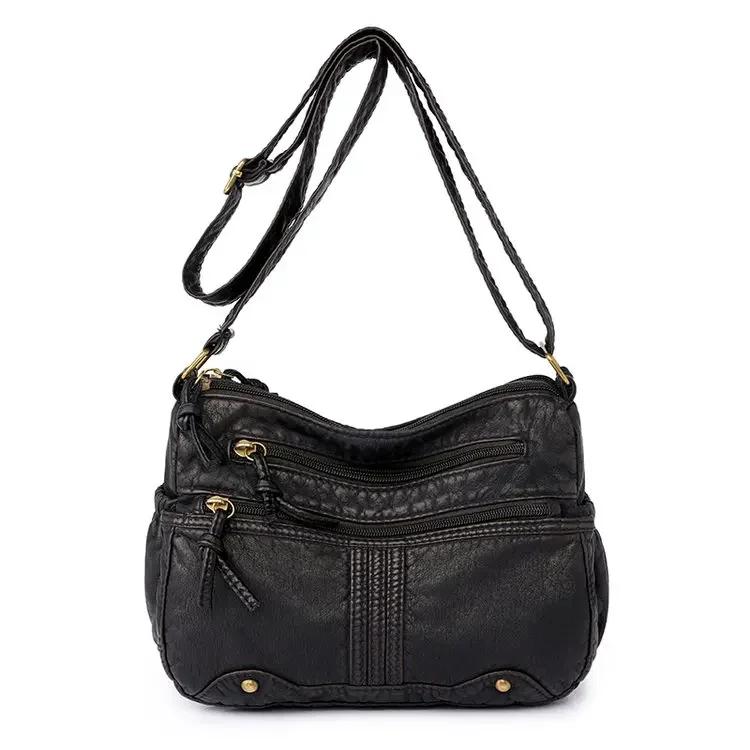 2025 Zipper Denim Women's Crossbody Bag Solid Color Popular Casual Shoulder Bag Versatile Lightweight Handbag