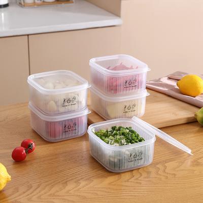 Scallion And Ginger Slices Garlic Fresh-Keeping Box Household Refrigerator Fruit And Vegetable Storage Box Kitchen With Lid Drain Storage Box