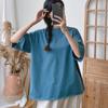 Johnature Summer Casual Solid Color Simple Women Tops All Match O-neck Short Sleeve Loose Female T-Shirts