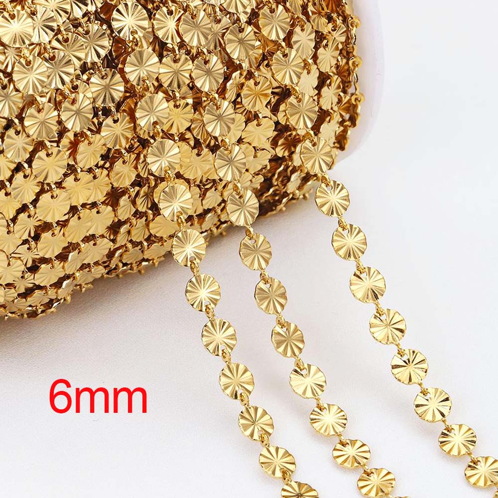 2Meters Multi-Size Stainless Steel Sunflower Thin Chain Radial Lines O Shape Chain Jewelry Making DIY Necklace Bracelet Supplies