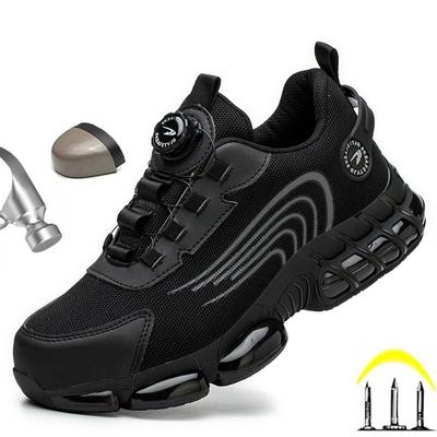 High-quality Safety Work Shoes Men Sneakers Steel Wire Rotary Buckle Work Sneaker Indestructible Shoes Anti-Smash Work Shoe