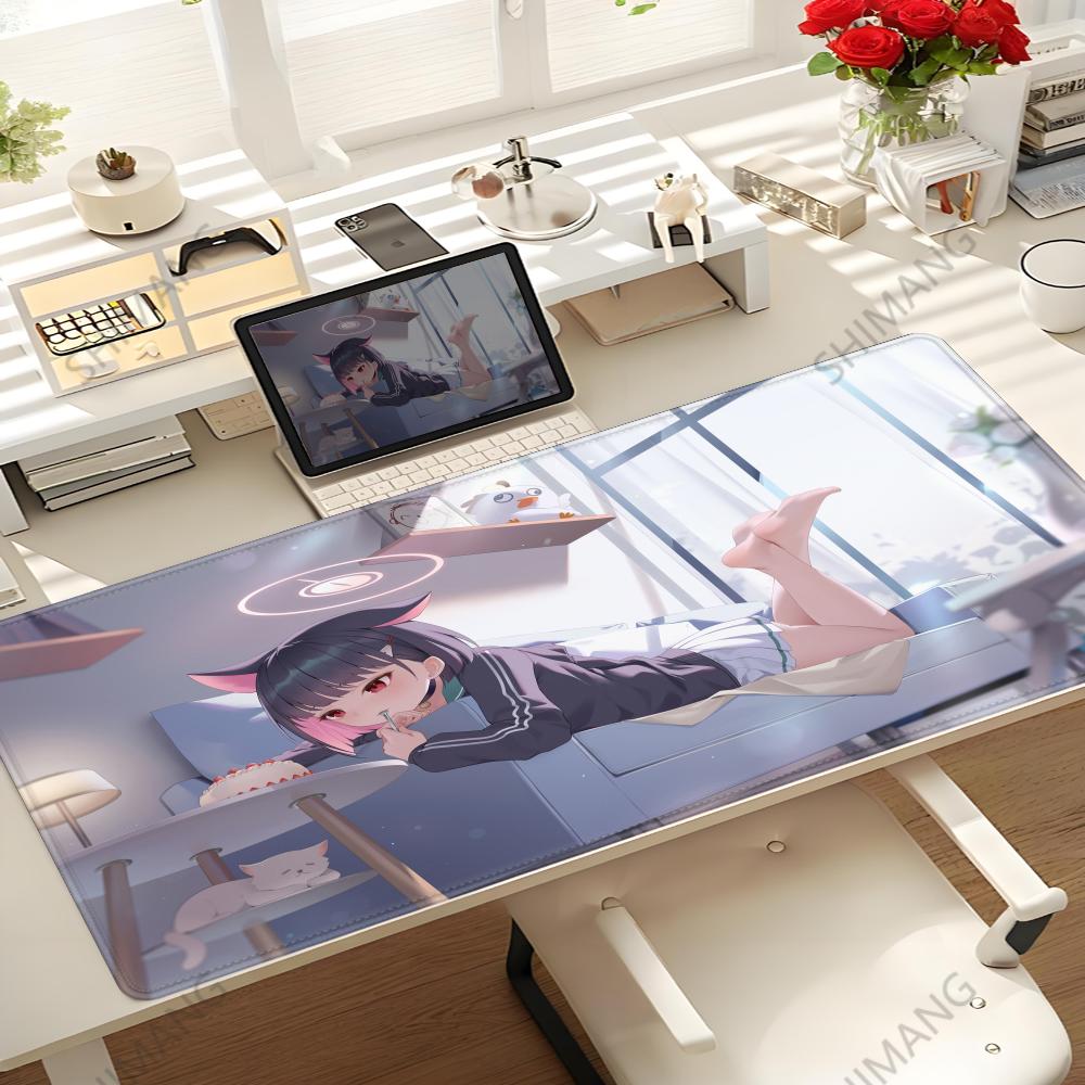 Cartoon Game Blue Archive Mousepad Hd Printing Computer Gamers Locking Edge Nonslip Mouse Pad Xxl90x40cm Keyboard Pc Desk Pad