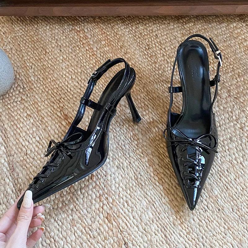 Fashion Blue Fashion Butterfly-Knot Pumps Ladies High Heels Shoes Female Pointed Toe Footwear Buckle Women Stiletto Heels Shoes 2025 New