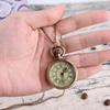 Simple Vintage Style Steampunk Beige Dial Roman Numbers Small Pocket Watch Necklace Pendant