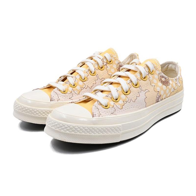 Converse Chuck 70 Chuck Taylor All Star 1970s Floral Print Classic Versatile Casual Low-Top Espadrilles Women's Yellow White
