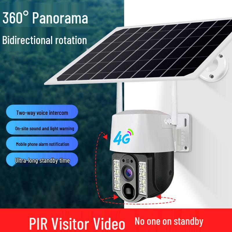Private Model V380 Solar-Powered 4G WiFi Camera with Night Vision and HD Remote Monitoring