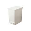 RISU Solow Trash Can with Lid, 45L, White, Pedal-Opening, Suitable for Under-Shelf Use, Double-Opening, Antibacterial Treatment, Stylish, Made In