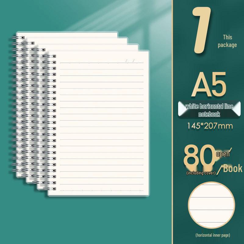 Quaderno B5 Ispessito con Copertina Laterale in Griglia A5 e Righe o Diario A4 Vuoto