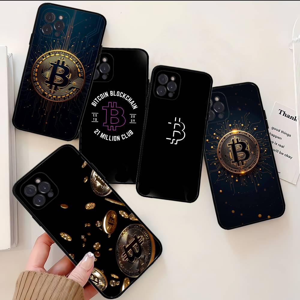 Bitcoin Phone Case For IPhone 17 16 15 14 13 12 11 Pro Max Plus Mini Silicone Black Cover