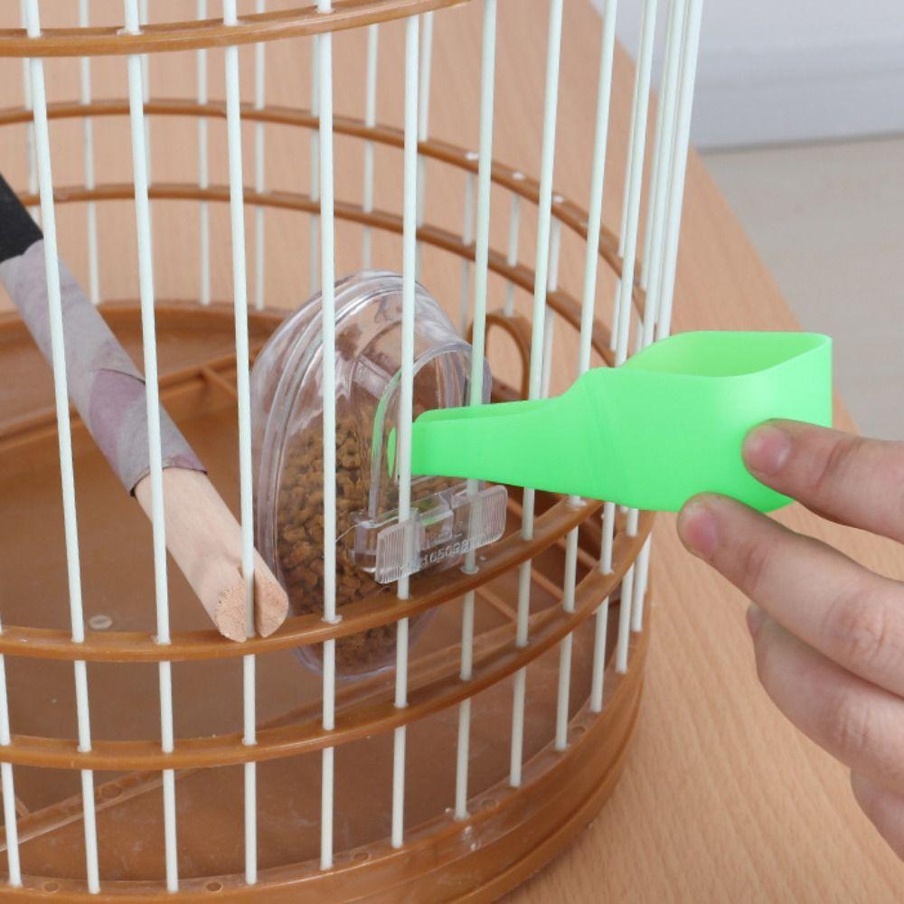 Wall Hanging Bird Food Cup Transparent Detachable Bird Feeding Bowl Anti Splashing Plastic Parrot Feeder Drinker For Cage