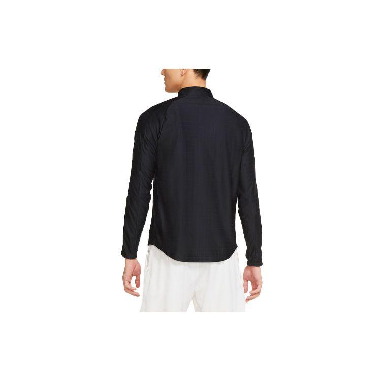 Nike Dri-Fit Advantage Casual Sports Logo Pattern Tennis Long Sleeve T-Shirt Men Tops Black CV2868-010