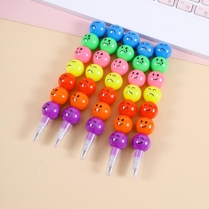 Seven-Section Tanghulu Crayon: Colorful Student Cartoon Pencil for Creative Drawing and Writing