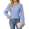 BITCED Women's Fashion Casual Solid Color Print O-Neck Long Sleeve Blouses & Shirts