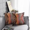 Emvency Set of 2 Aztec Throw Pillow Cover 18x18 Inches Decorative Pillowcase Navajo Orange Red Grey Tribal Decor Rectangle Pillow Cover with Hidden