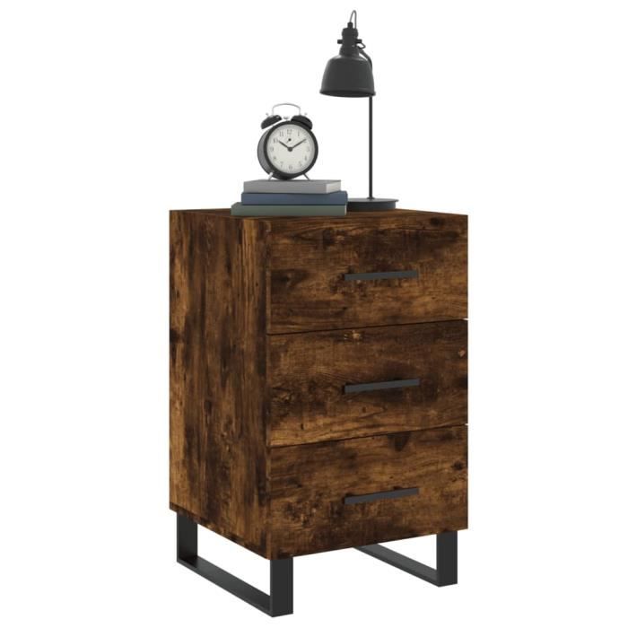 VidaXL Bedside Table Smoked Oak 40x40x66 Cm Engineered Wood 827689