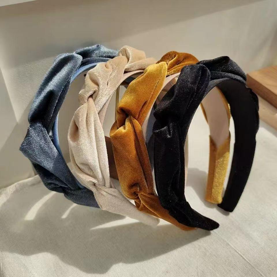 Koreanischer Samt Geflochtenes Retro Französisches Stirnband: Gesichtskonturierendes Dickdarm-Haarband