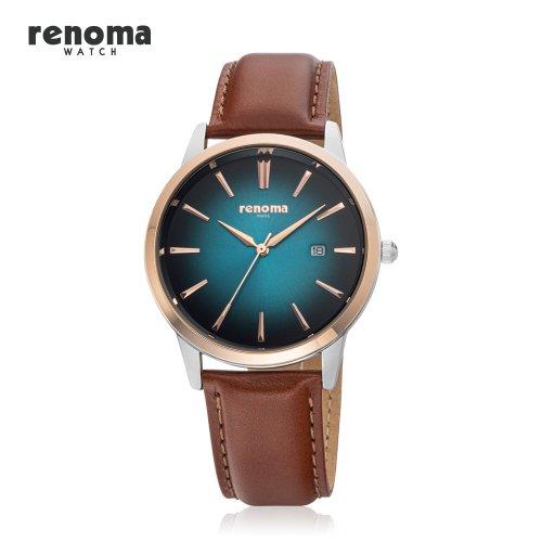 [RENOMA] RENOMA Maverick Men s Leather Watch Blue Camel RE600BUCA none