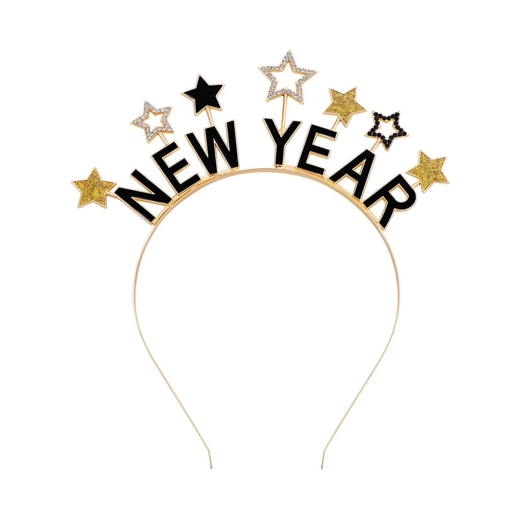 Happy New Years Headbands For Women, New Year’s Eve Hat Star Hairbands New Year Party Supplies Holiday Gifts