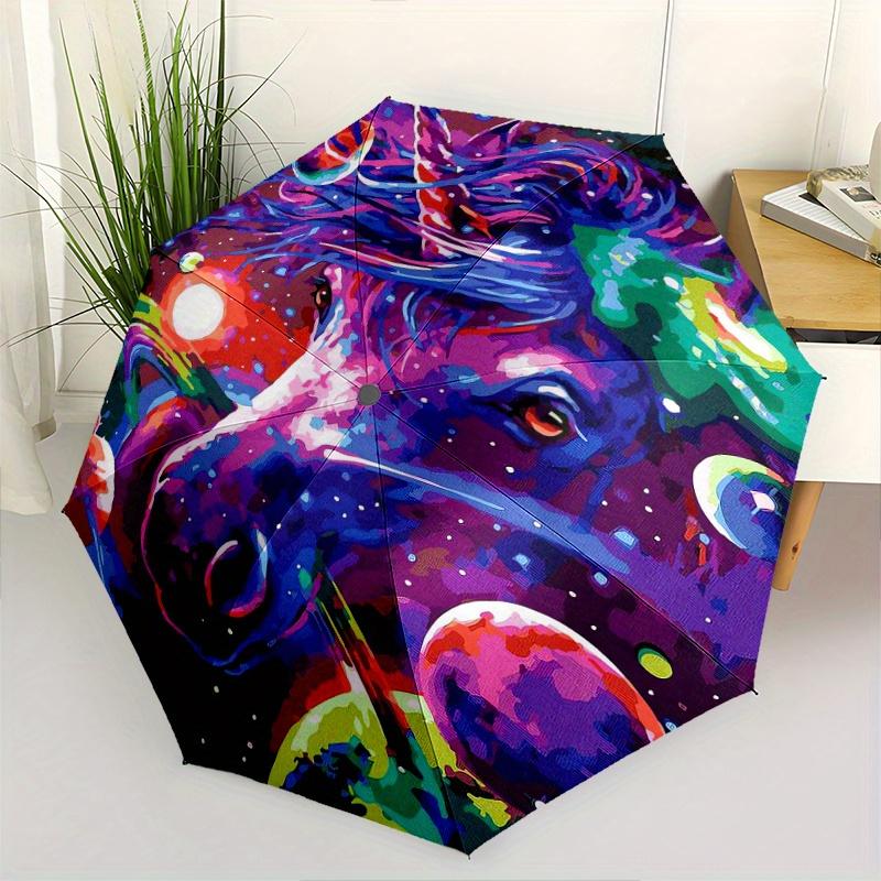 

Colorful Unicorn Automatic Opening and Closing Folding - A Good Choice for Gifts, Fashionable and Convenient Umbrella With Cute Cartoon Char