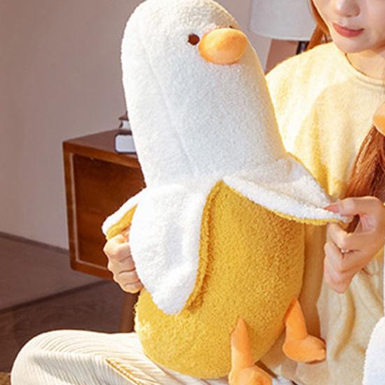 Animal Plush Toy Stereoscopic Adorkable  Birthday Gift Cartoon Banana Duck Sleeping Pillow for Girls