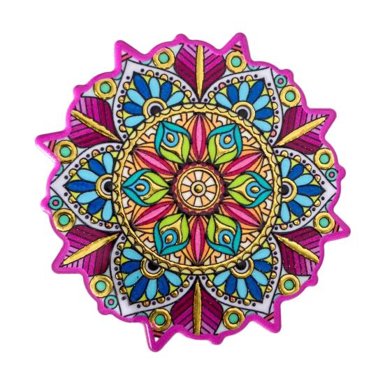 Retro Etnisk Blomst Kjøleskapsmagnet DIY Hjemmekontor Kjøkken Skap Kjøleskap 3D Vintage Fargerik Blomst Magnetisk Dekorasjon Ornament