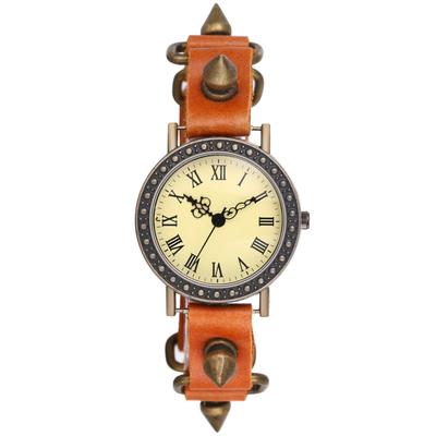 Watch Antique Leather Belt Analog Rivet Bracelet Watch Leather Belt Casual Accessories Birthday Christmas Day Gift for Girlfriend Women's Women's