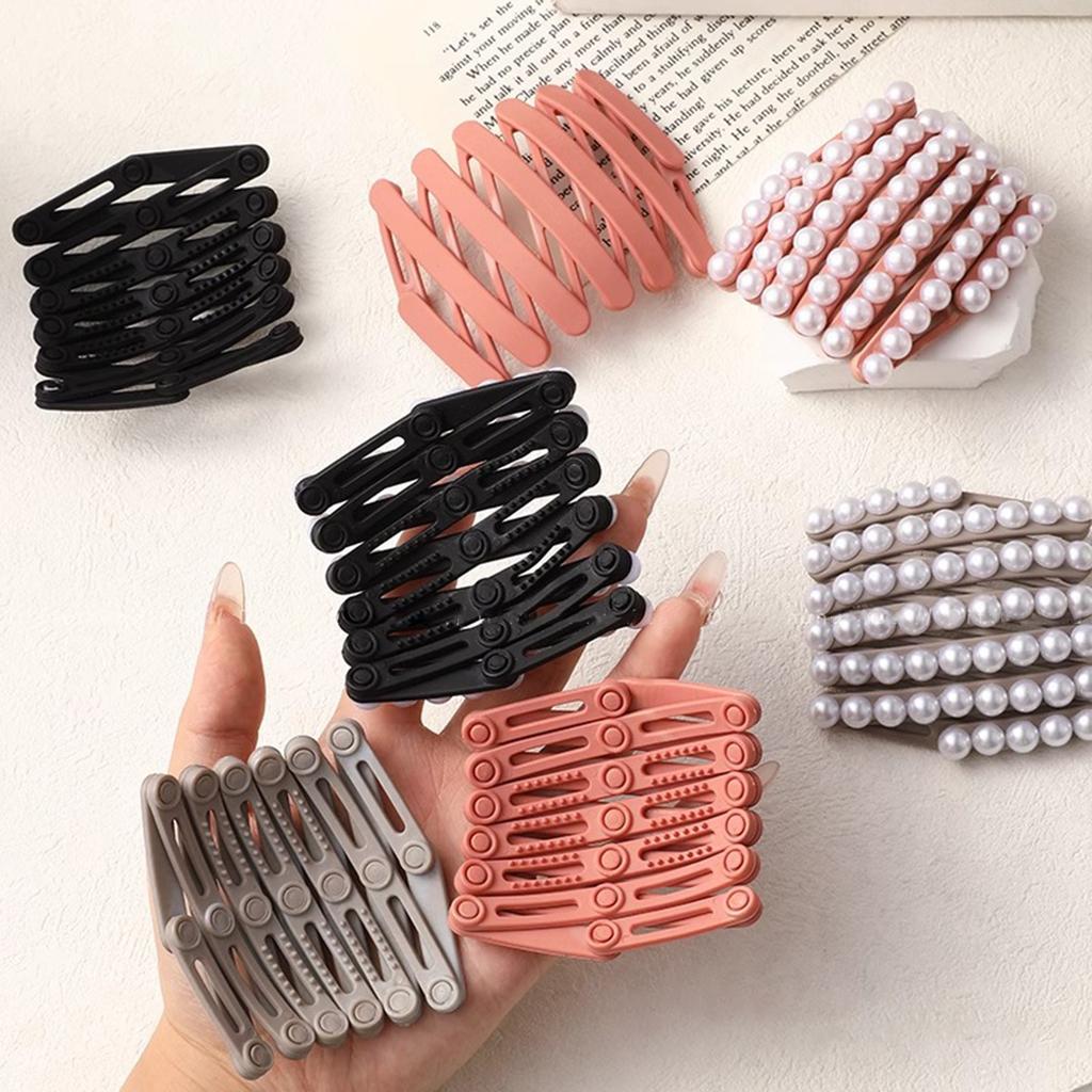 Fashionable Adjustable Pearls Headband Portable for Women Flexible and Foldable Hair Accessory for All Hair Types