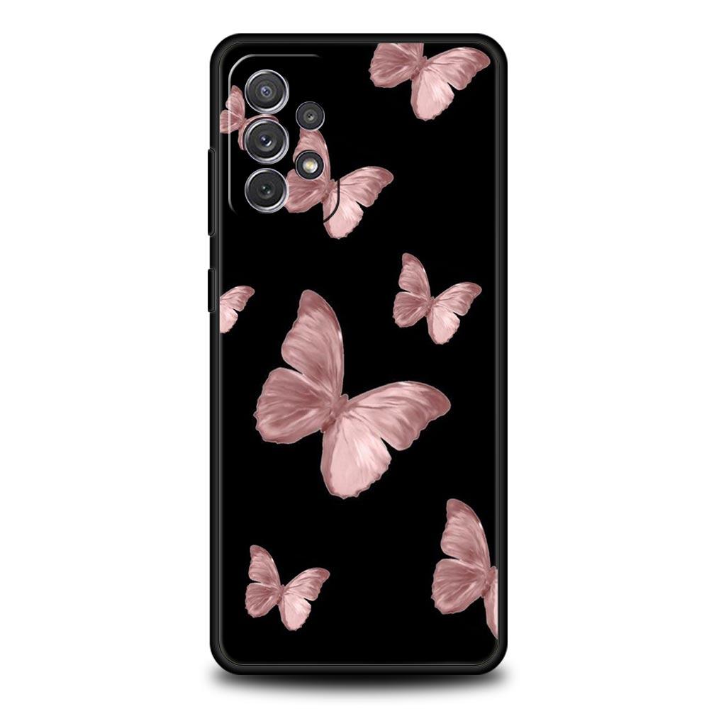 Gold Pink Rose Glitter Hearts Case for Samsung A17 A13 A15 A25 A35 A51 A55 A71 A21S A11 A31 A41 A23 A53 A73 5G A03S A05s Cover
