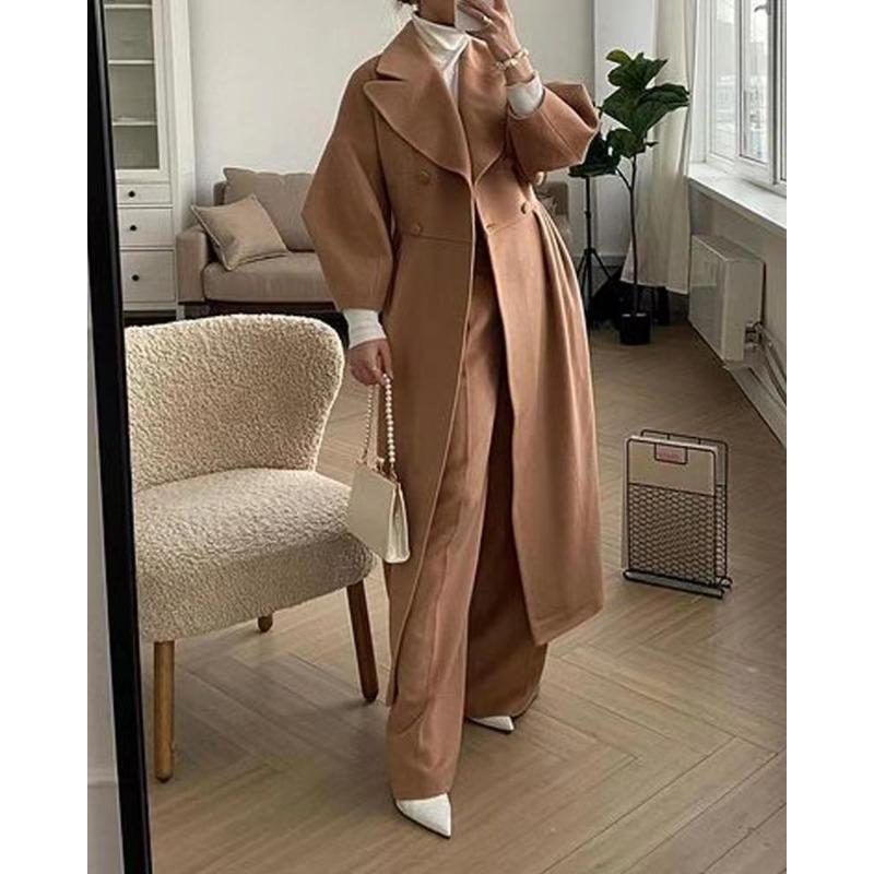 Women's Fashion Casual Solid Color Polo Collar Jackets and Coats for Fall-winter with Long Sleeves and Print
