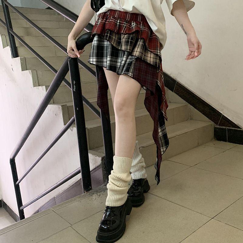 Pure Desire Ruffles Asymmetrical Skirt Women's Low Waist All-Matching Graceful Ribbon Mesh Sexy Pure Color Cake Skirt