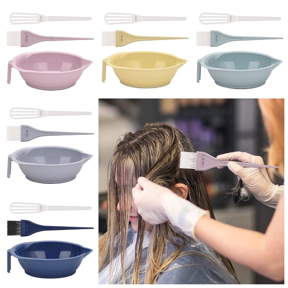 3PCS Anti-slip Multi-Color Mixing Bowl Brush DIY Hair Coloring Kit  Stylists