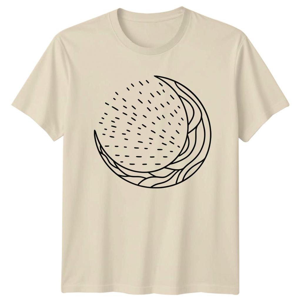 Crescent Moon Abstract Art Ocean TShirt Celestial Nature Art