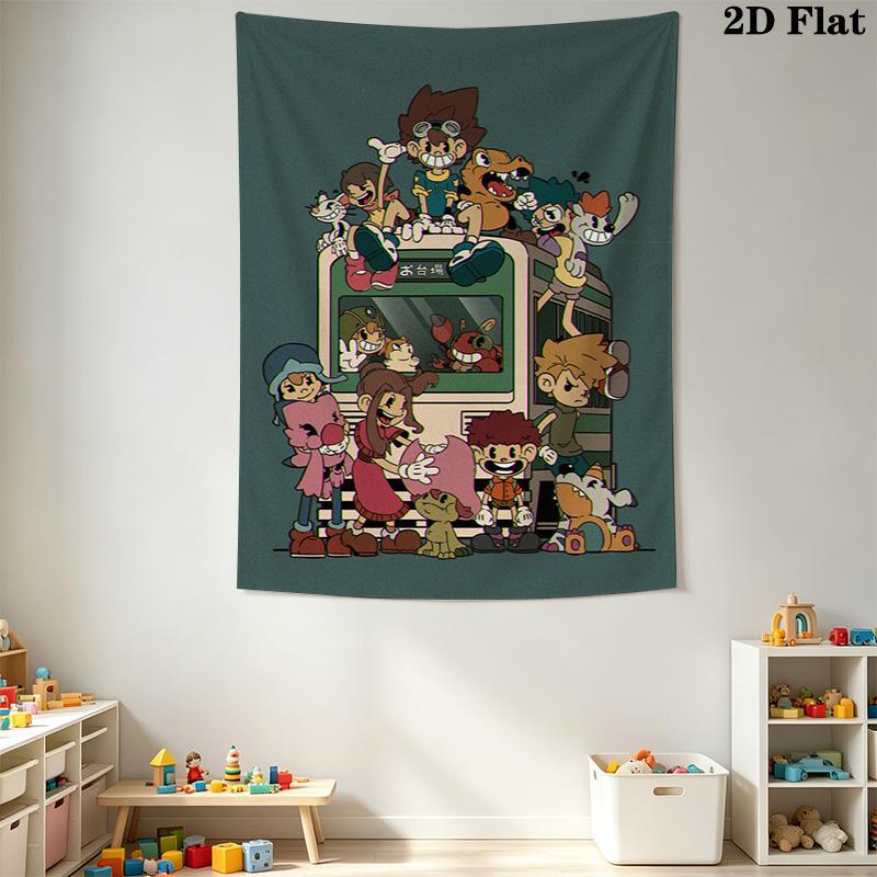 Digimon Adventure-inspired Pattern Home Decor Tapestry, Wall Hanging, Decorative RV Wall Cloth.XGT0914501