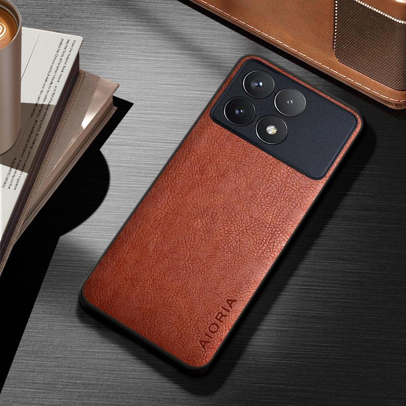 Case for Xiaomi POCO X6 X5 X4 X3 Pro NFC GT Funda Solid Color Durable Classical Business Leather Cover for Poco X6 Pro Case