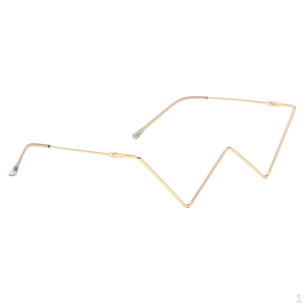 

Creative Geometric Half No Lens Sunglasses Women Designer Rimless Gold