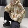 Moletom Pelúcia Quente de Inverno com Estampa de Ursinho para Homens  Pullovers Doces de Pelúcia Quentes de Inverno  Moletom Solto Estilo Coreano Vintage
