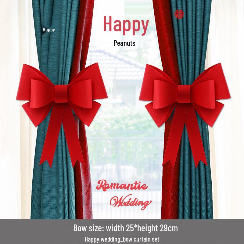Wedding Curtain Tiebacks Bridal Chamber Double Happiness Bridal Decoration Supplies