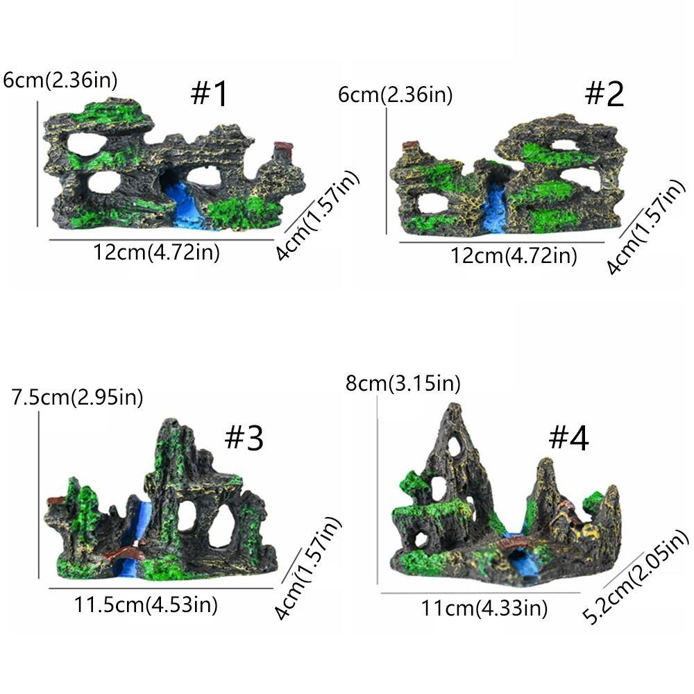 Resin Craft Aquarium Rockery Figurines Realistic Simulation Stone Statue  Fish Tank Landscape Decor