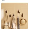 Walnut Bathroom Wall-Mounted No-Drill Adhesive Hook, Solid Wood & Space Aluminum