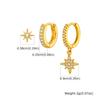 Vnox 3pcs/set Dainty Cubic Zirconia Earrings,18K Gold Plated Star Moon Pendant Hoop Stud Earring,Luxury Jewelry Set Party Gifts