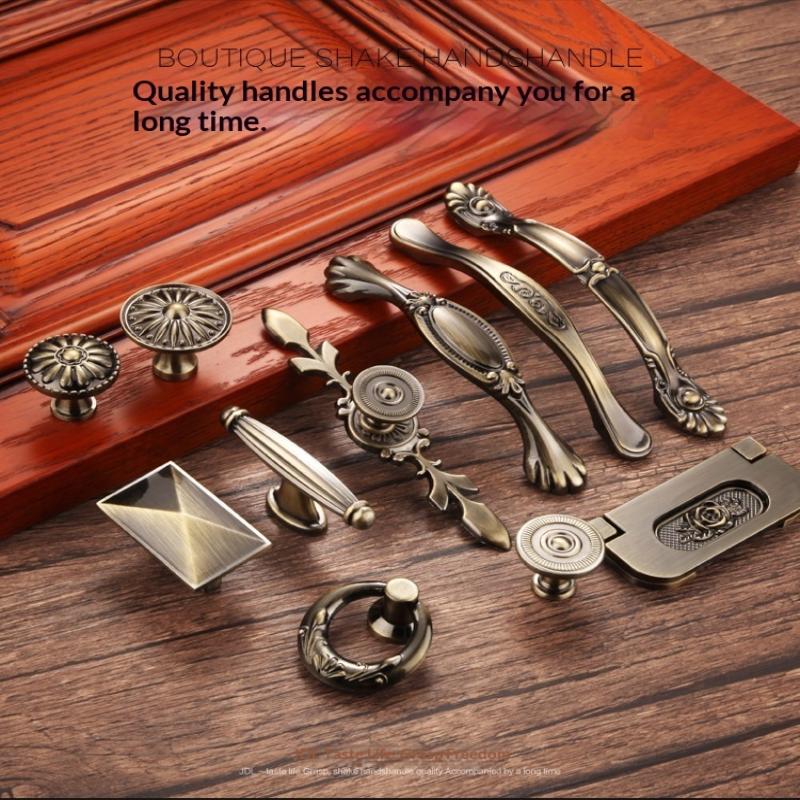 Bronze Series Cabinet Handles Zinc Alloy Antique Cabinet Pulls Drawer Knobs Wardrobe Door Handle Furniture Handle
