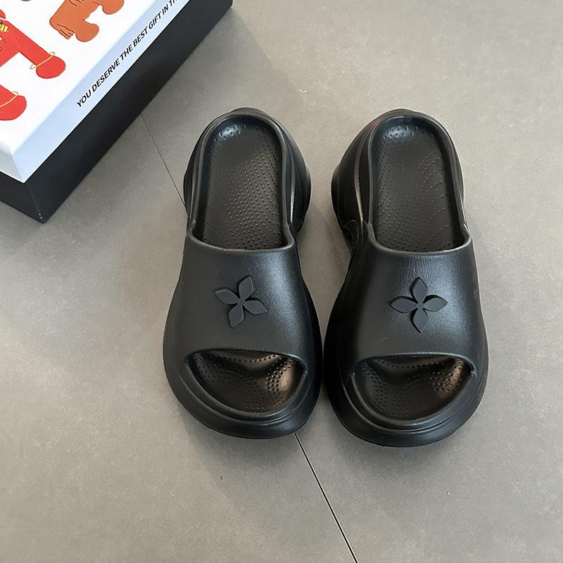 [BRSO] Casual Thick-soled Heightening Sandals Women's New Summer Wear Cross Flower Beach Cool Slippers Tide