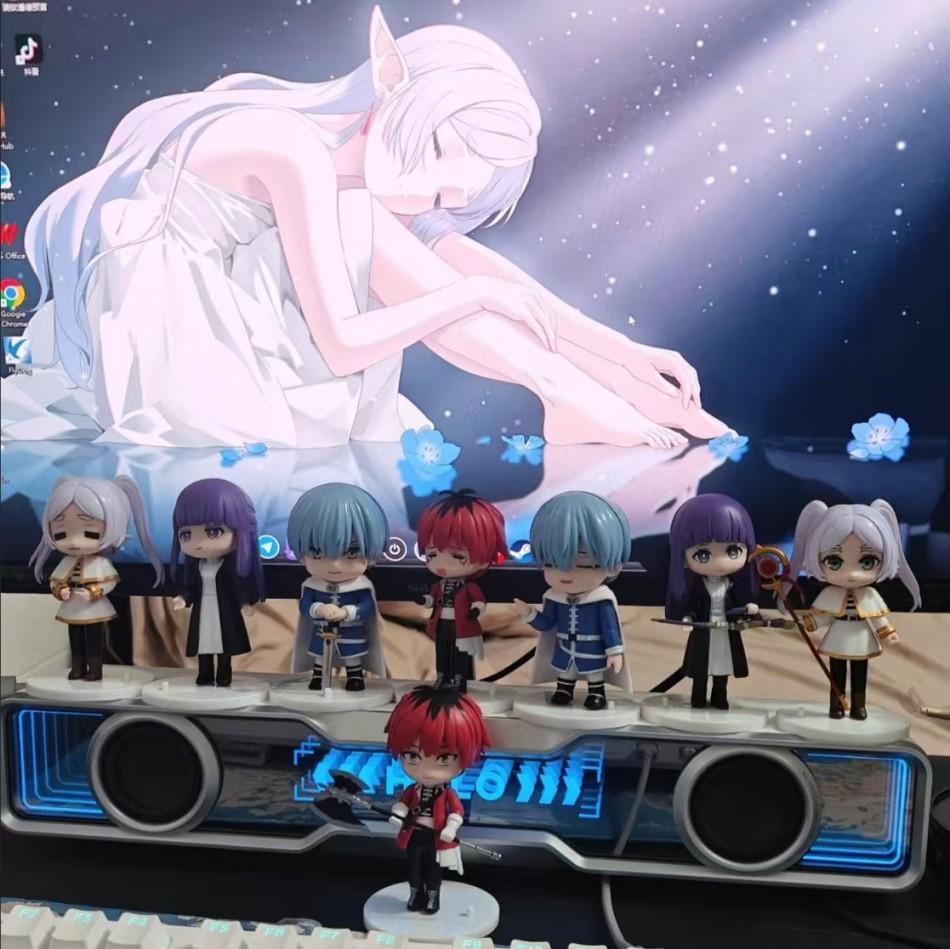 4/8pcs FuRyu Noodle Stopper Sousou No Frieren Anime Girl Figure Frieren Beyond Journey's End Action Figure Collectible Model Toy