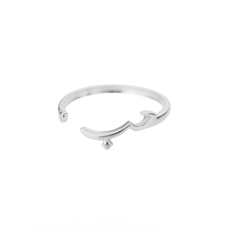 Minimalist Stainless Steel Arabic Love Rings For Women Gold Geometric Arabic Ring Aesthetic Wedding Christmas Jewelry Gift